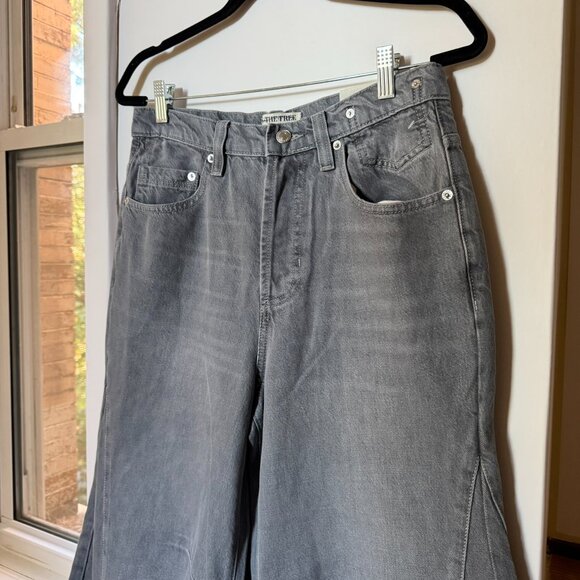 NWT Free People Eden Slouchy Flare Jeans Diamond Grey 28 - Picture 5 of 12